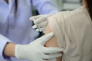 Nurse administering injection treatment at One Eleven RX Medspa in Auburn, MA
