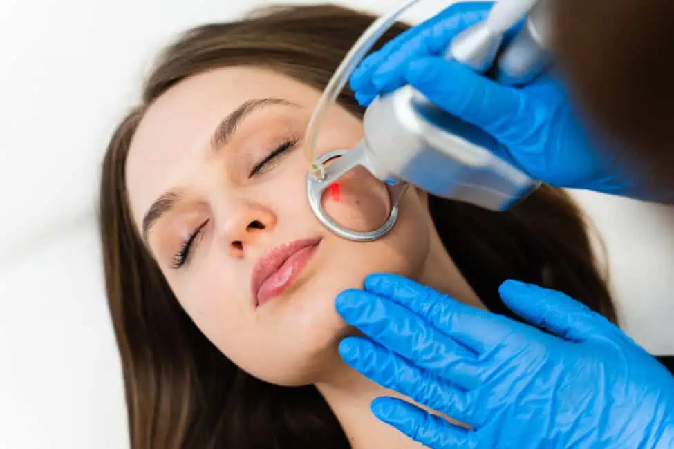 Woman receiving facial at One Eleven RX in Auburn, MA.