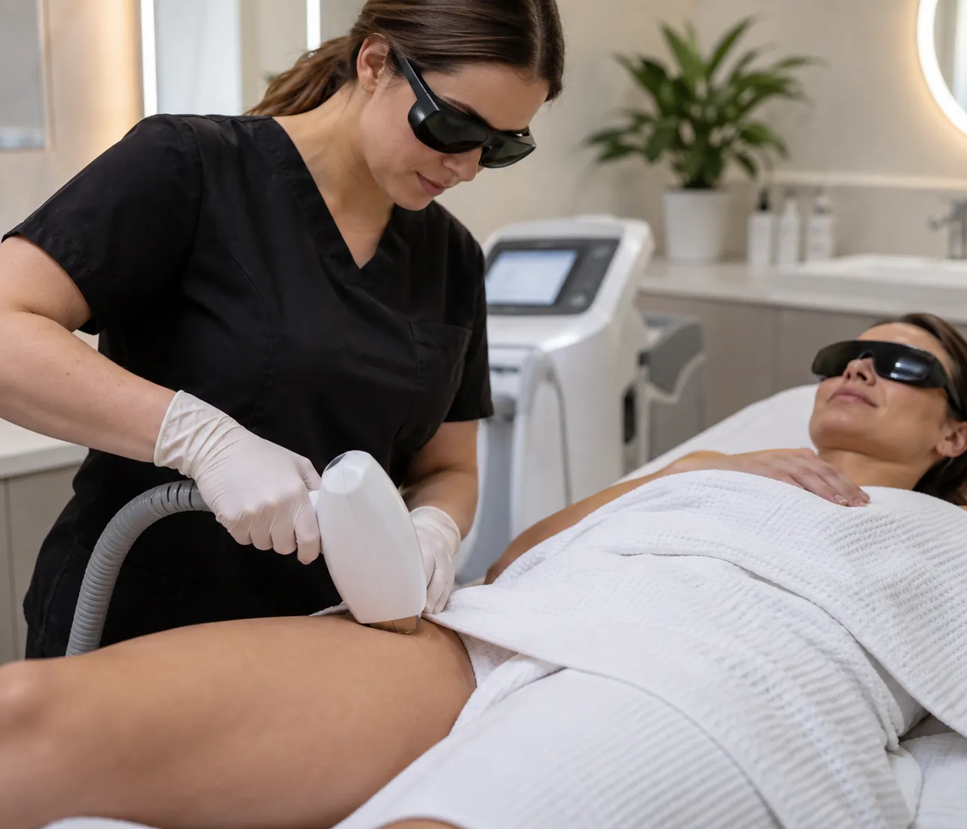 Laser Skin Removal provider in Leominster - MA reviewing skin response during a focused treatment appointment