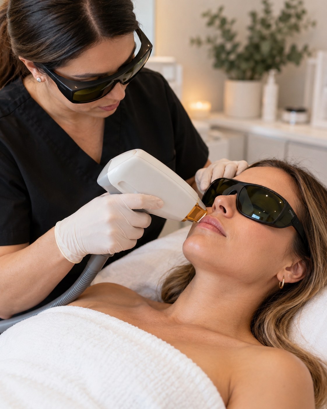 Laser Skin Removal in Cambridge - MA as a clinician prepares equipment for a scheduled treatment